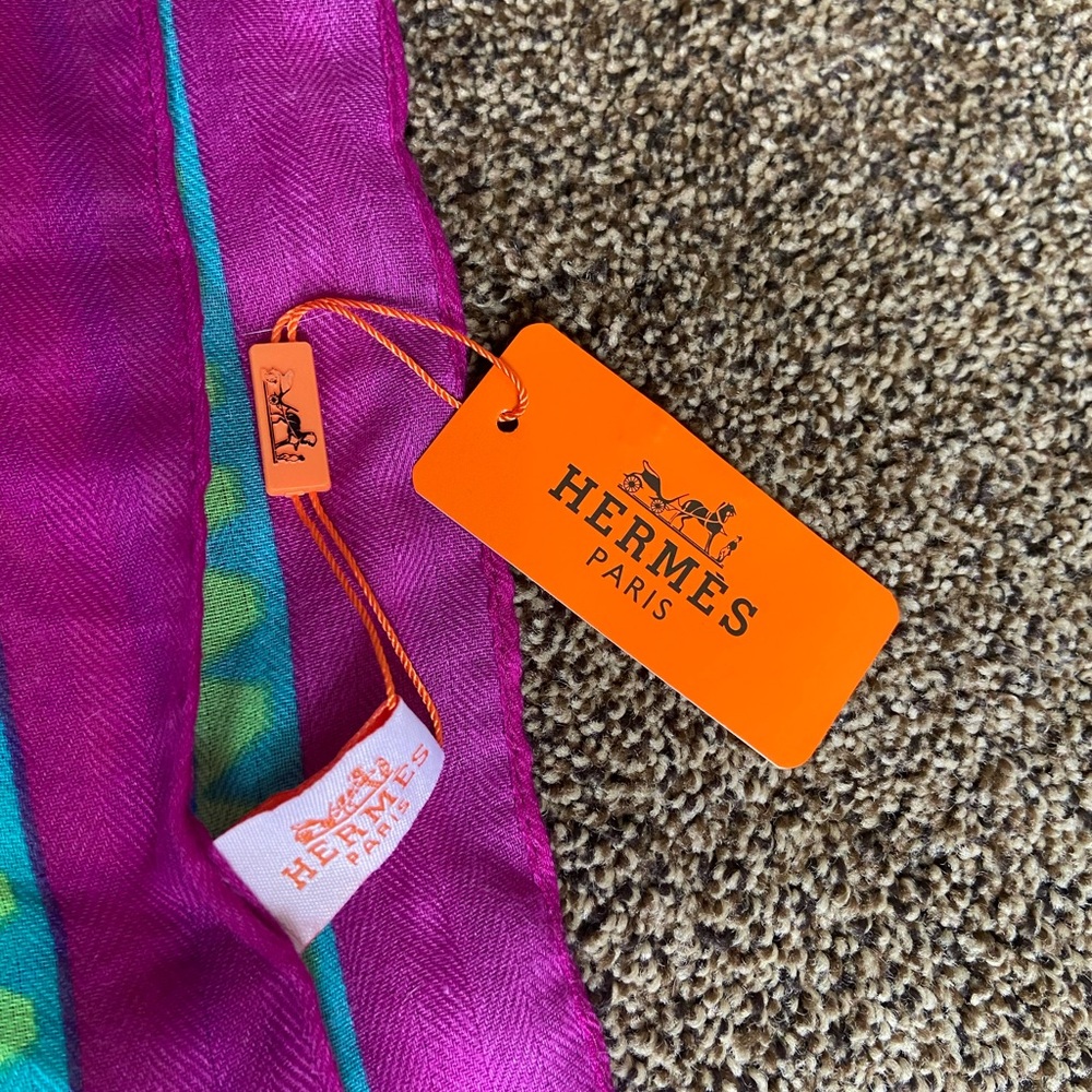 NWT Hermes Multi Colored Patterned Scarf NWT - image 2